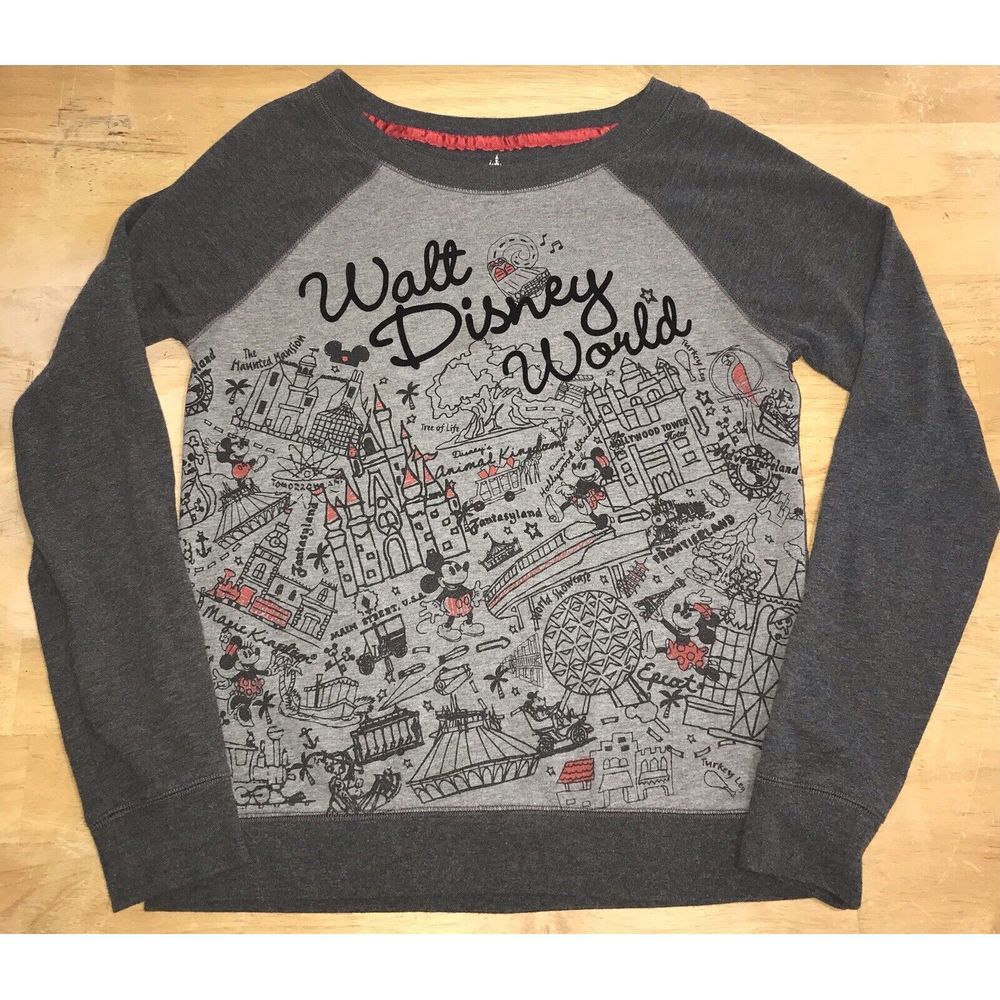 Walt Disney World Women's Gray Sweatshirt Size Medium Disney Parks Mickey Mouse